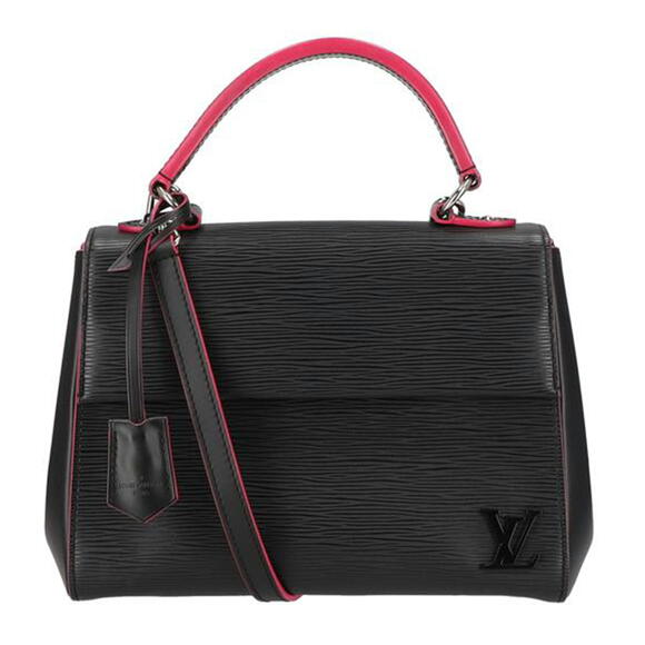 Louis Vuitton Cluny Epi Leather Bag Noir Black Pink - Picture 1 of 5